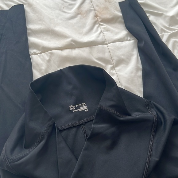 AERIE Offline Black Compression Leggings (Size: Large) - Picture 4 of 4